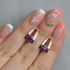 Срібні сережки з напайками із золота