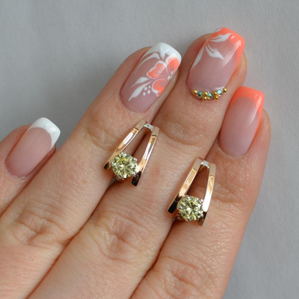 Срібні сережки з напайками із золота