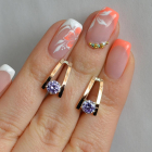 Срібні сережки з напайками із золота