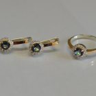 Срібний набір з золотими напайками