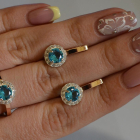 Срібний набір з золотими напайками