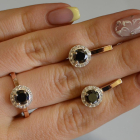 Срібний набір з золотими напайками