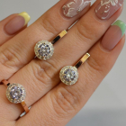 Срібний набір з золотими напайками