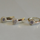 Срібний набір з золотими напайками