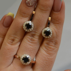 Срібний набір з золотими напайками