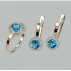 Срібний набір з золотими напайками