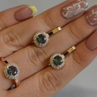 Срібний набір з золотими напайками