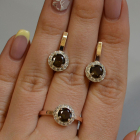 Срібний набір з золотими напайками