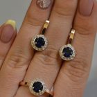 Срібний набір з золотими напайками