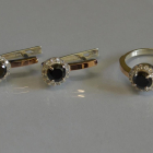 Срібний набір з золотими напайками