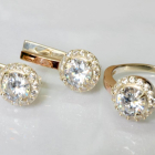 Срібний набір з золотими напайками