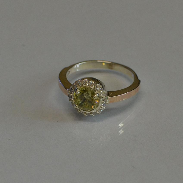 Серебряное кольцо с напайками из золота