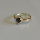 Серебряное кольцо с напайками из золота