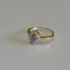 Серебряное кольцо с напайками из золота