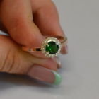 Серебряное кольцо с напайками из золота