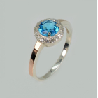 Серебряное кольцо с напайками из золота