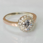 Серебряное кольцо с напайками из золота