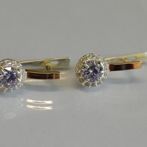 Срібні сережки з золотими накладками