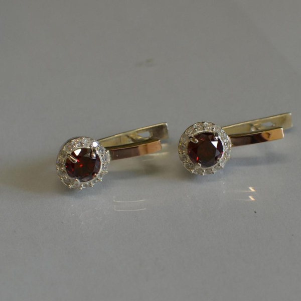 Срібні сережки з золотими накладками