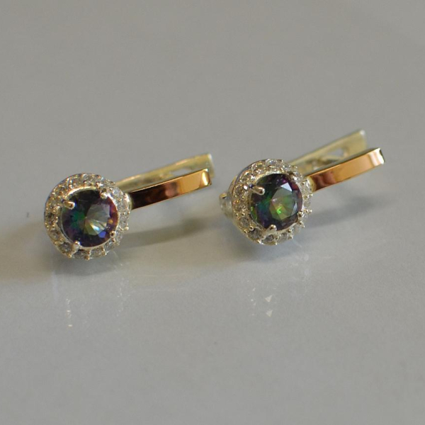 Срібні сережки з золотими накладками