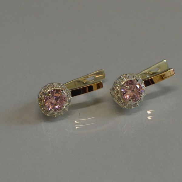 Срібні сережки з золотими накладками