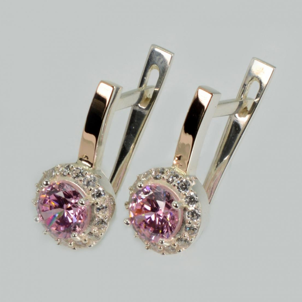 Срібні сережки з золотими накладками