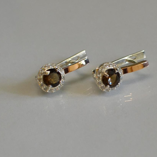 Срібні сережки з золотими накладками