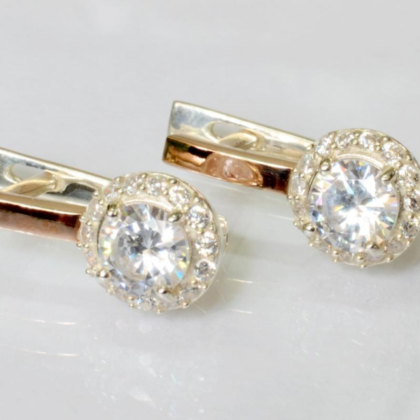 Срібні сережки з золотими накладками