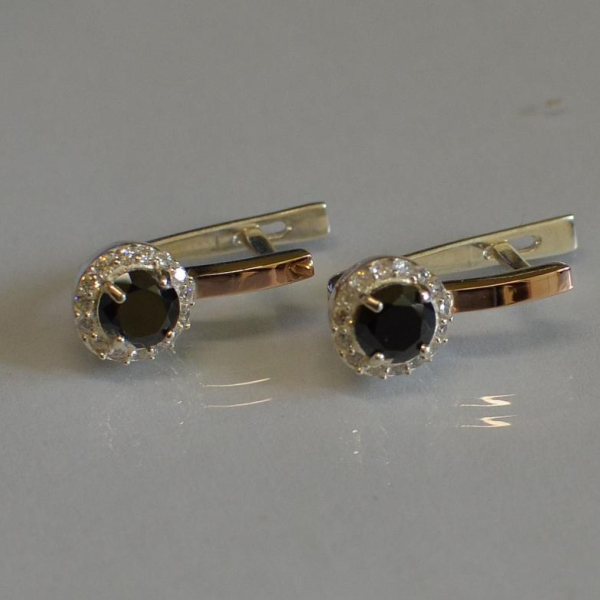 Срібні сережки з золотими накладками