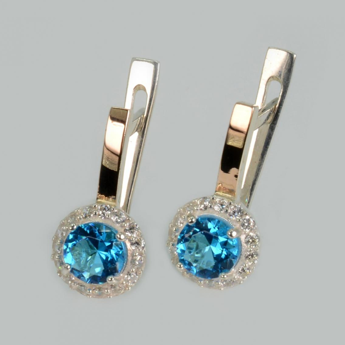 Срібні сережки з золотими накладками