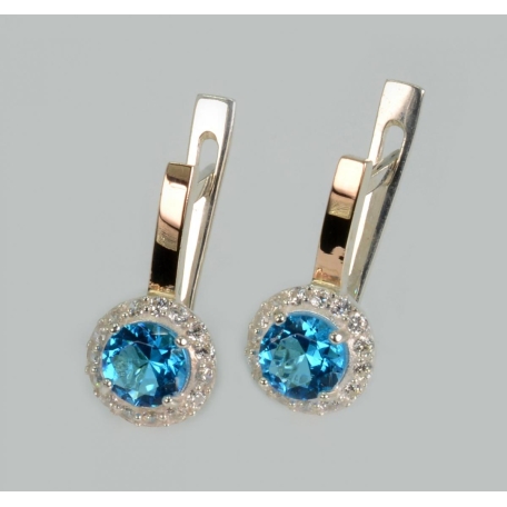 Серебряные серьги с золотыми накладками