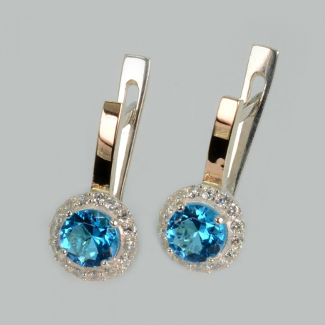 Срібні сережки з золотими накладками