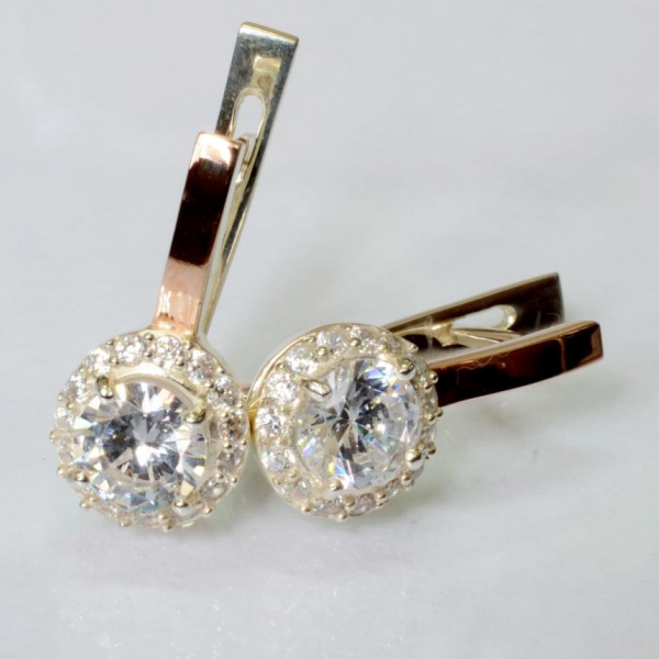 Срібні сережки з золотими накладками