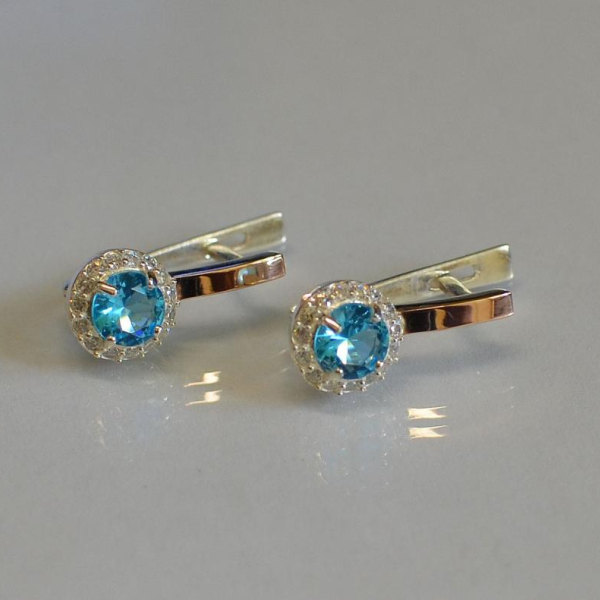 Срібні сережки з золотими накладками