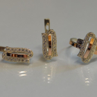 Срібний набір зі вставками з золота