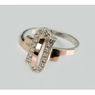 Срібна каблучка  зі вставками з золота