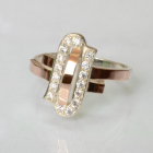 Срібна каблучка  зі вставками з золота