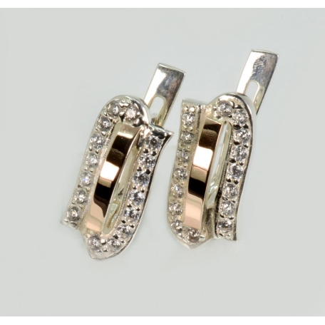 Серебряные серьги с золотыми накладками