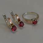 Срібний набір з напайками з золота