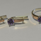 Срібний набір з напайками з золота