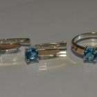 Срібний набір з напайками з золота