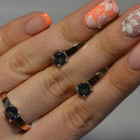 Срібний набір з напайками з золота