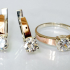 Срібний набір з напайками з золота