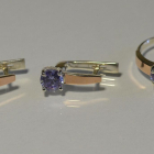 Срібний набір з напайками з золота