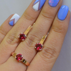 Срібний набір з напайками з золота