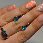 Срібний набір з напайками з золота