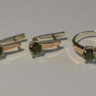 Срібний набір з напайками з золота