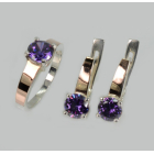 Срібний набір з напайками з золота