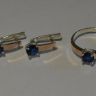 Срібний набір з напайками з золота