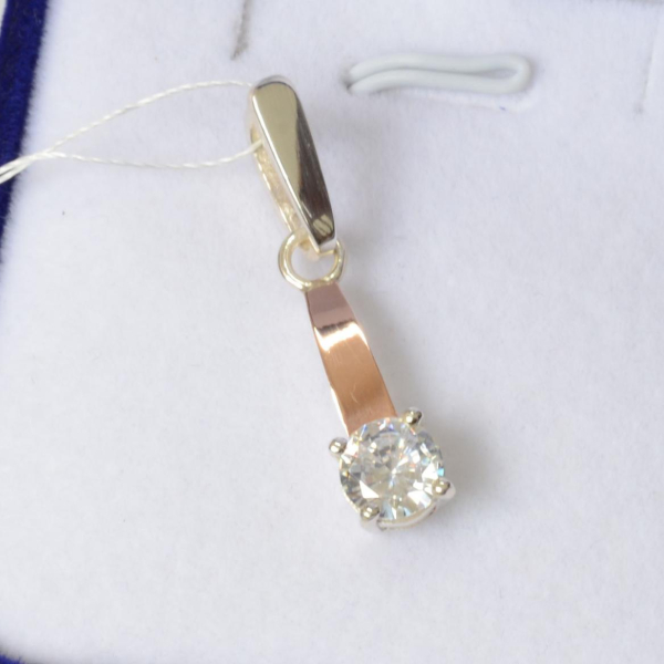 Срібна підвіска з пластинами золота